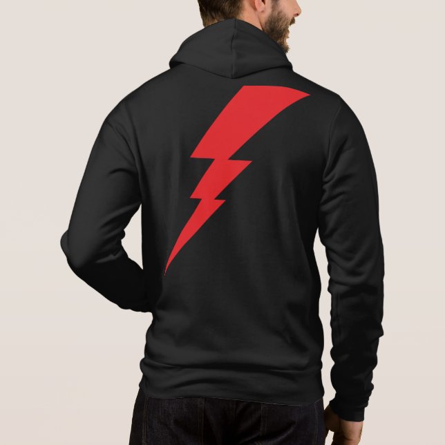 Red Flash Lightning Bolt Hoodie (Back)
