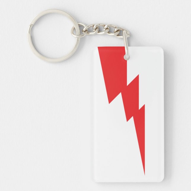 Red Flash Lightning Bolt Key Ring (Front)