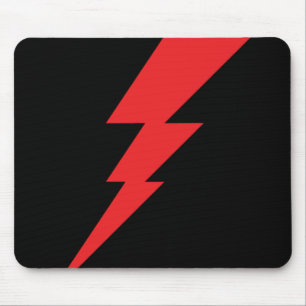 Red Flash Lightning Bolt Mouse Mat