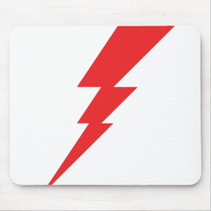 Red Flash Lightning Bolt Mouse Mat