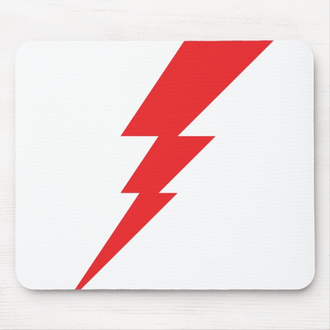 Red Flash Lightning Bolt Mouse Mat (Front)