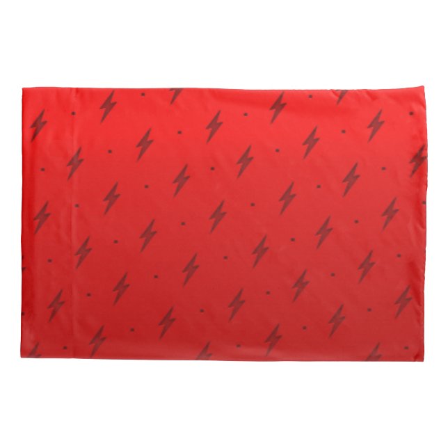 Red Flash Pattern Pillowcase (Back)