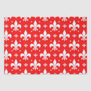 Red Fleur-de-lis Pattern Design Tissue Paper