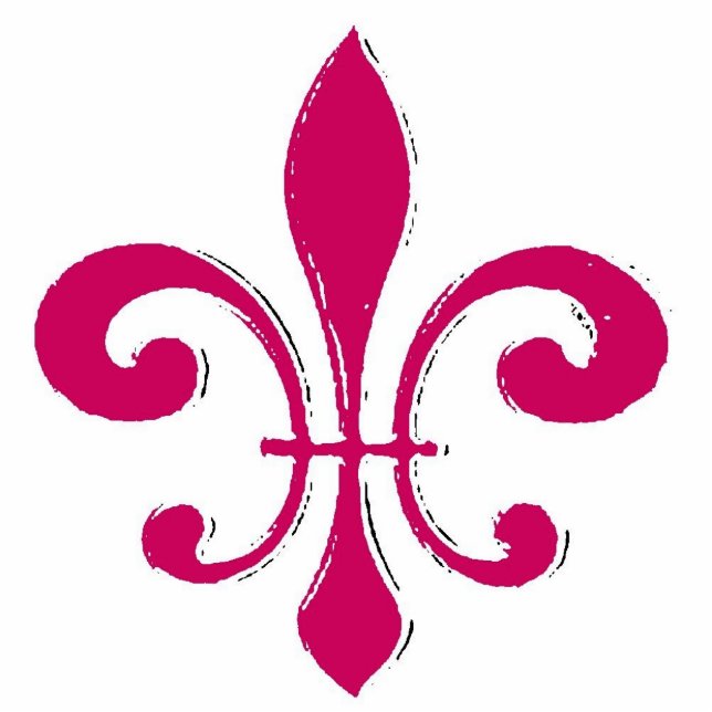 Red Fleur De Lis Standing Photo Sculpture (Front)