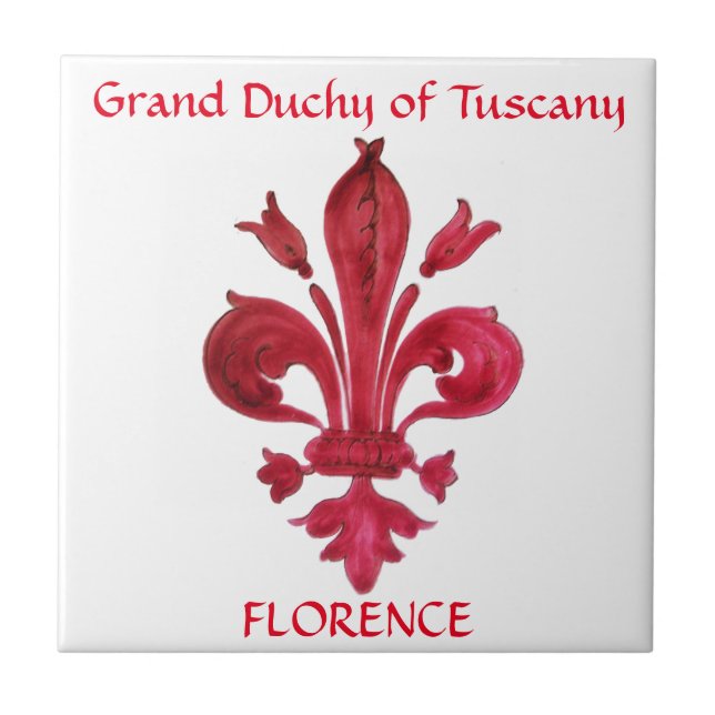 RED FLEUR DE LIS  TILE (Front)