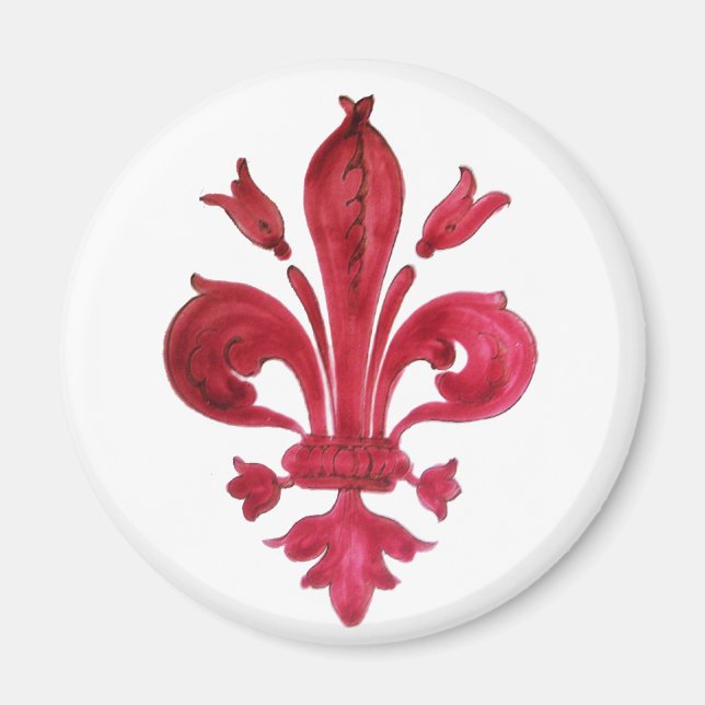 RED FLEUR DE LISE MAGNET (Front)