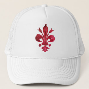 RED FLEUR DE LISE TRUCKER HAT