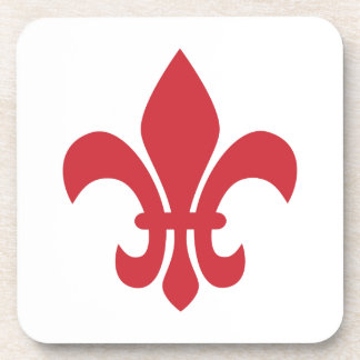 Red Fleur de Lys Coaster