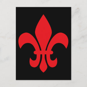 Red Fleur de Lys Postcard