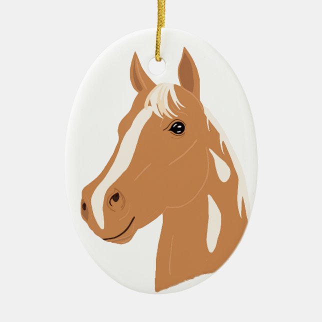 Red Flight the Happy Horse Ceramic Tree Decoration (Front)