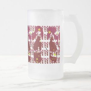 Red Flip Flops Abstract Frosted Glass Beer Mug