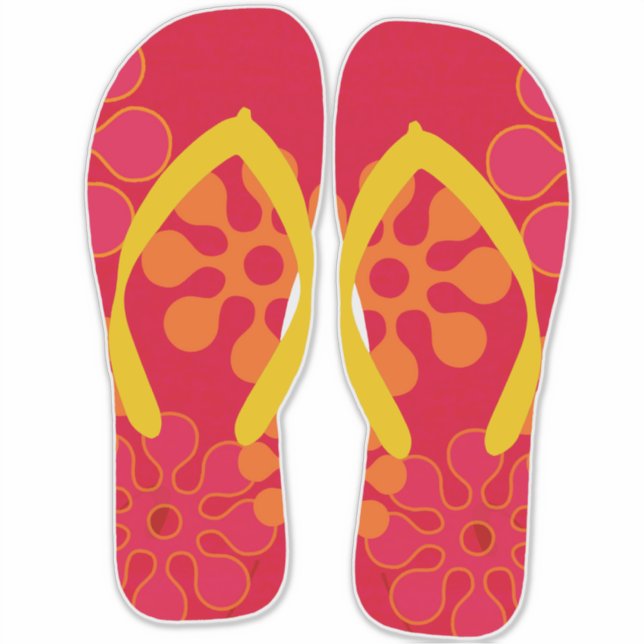 Red Flip Flops Beach Sandals (Front)