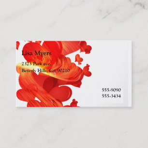 Red Floating Painted Hearts Business Card