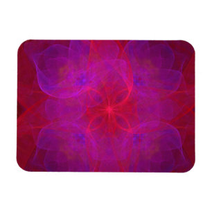 Red Floral and Purple Abstract Magnet