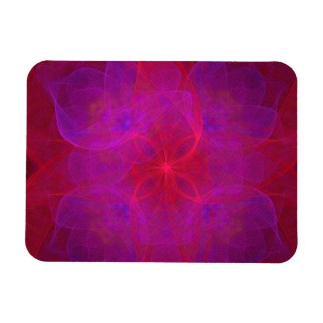 Red Floral and Purple Abstract Magnet (Horizontal)