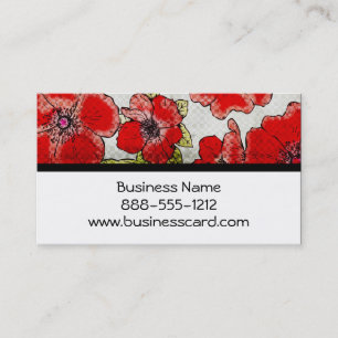 Red Floral Bliss Business Card