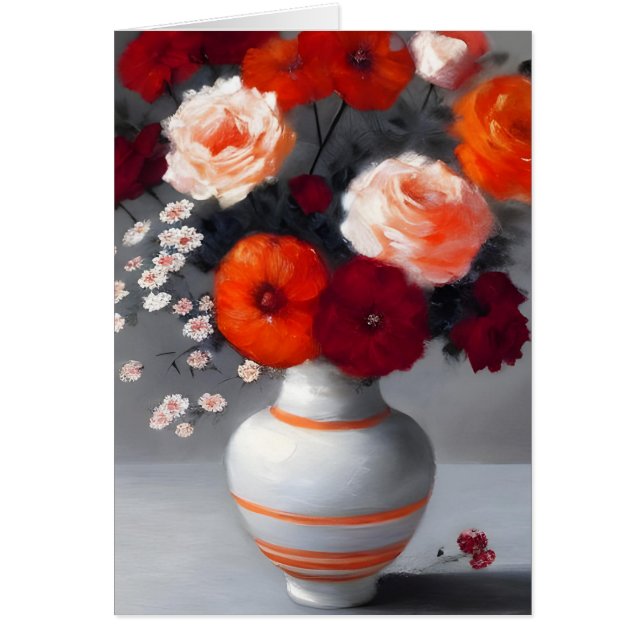 Red Floral Boquet All Occasions Greeting Card (Front)