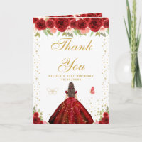 Red Floral Brunette Hair Girl Birthday