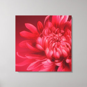 Red floral canvas original fine-art print
