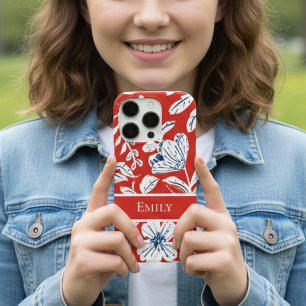 Red Floral iPhone 16 Pro Case