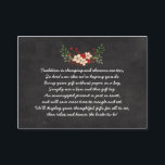 Red Floral Chalkboard No wrap insert bridal shower<br><div class="desc">I love this idea!  A "no wrap" shower means the guests bring their gift(s) unwrapped and then the hostess displays them on a table with tags or stickers provided.  It saves time and money!   Custom colours available upon request (contact the designer.)</div>