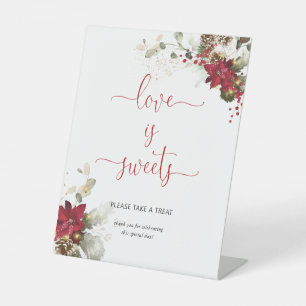 Red Floral Christmas Love Is Sweet Sign