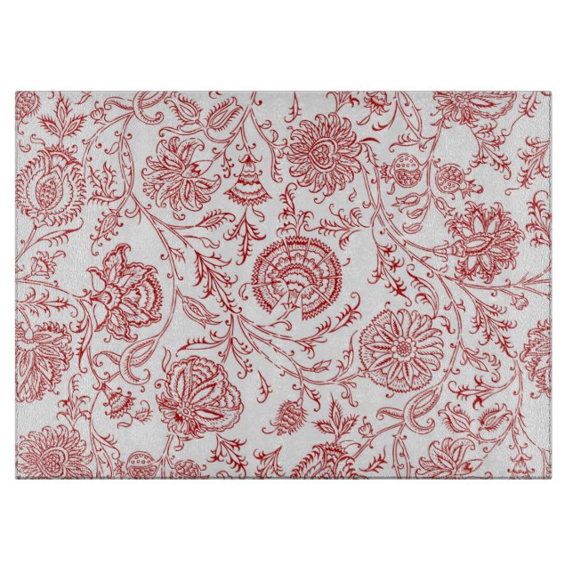 Red Floral Cutting Board (Front)