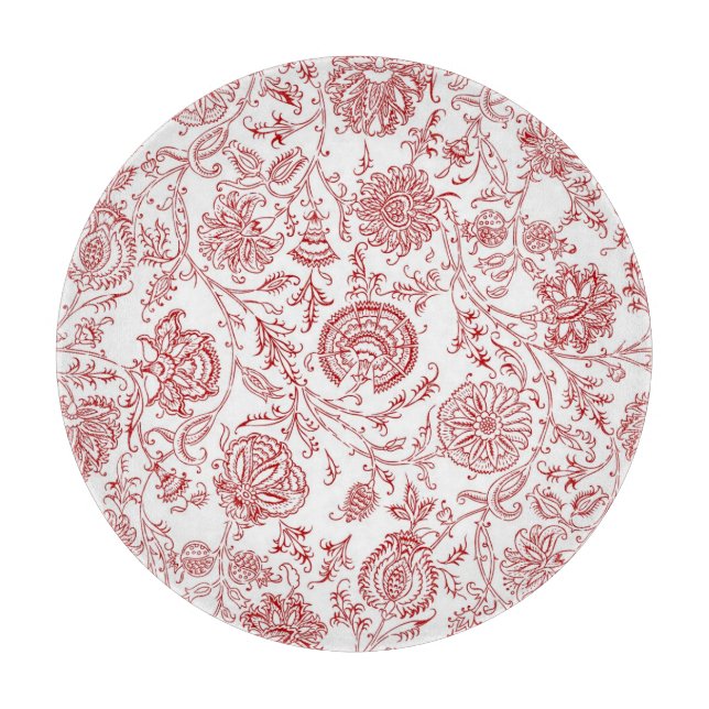 Red Floral Cutting Board (Front)