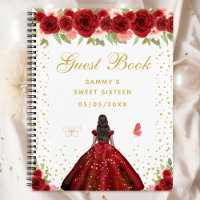 Red Floral Dark Skin Princess Sweet Sixteen