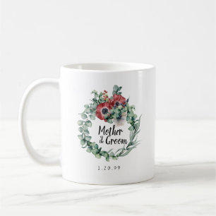 Red Floral Eucalyptus Mother of the Groom Coffee Mug