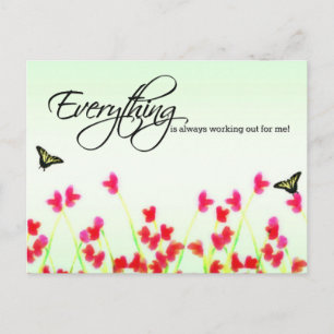 Red Floral - Everything is always working out Postcard