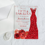 Red Floral Fifty & Fabulous 50th Birthday Party Acrylic Invitations<br><div class="desc">Red Floral Fifty & Fabulous 50th Birthday Party Acrylic Invitations

See many more variations in our collection below</div>