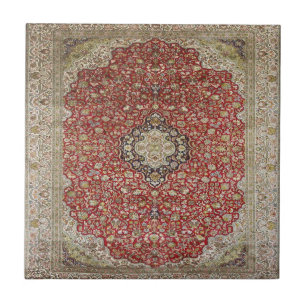 Red floral flower persian turkish pattern elegant  tile