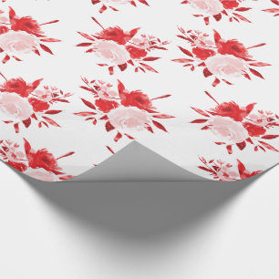 Red Floral Gift Wrapping Paper