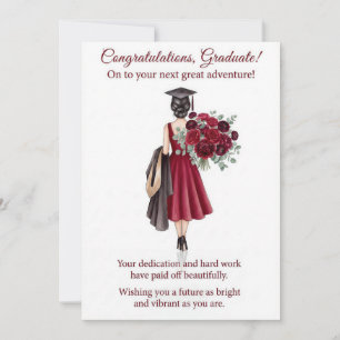 Red Floral Graduation Card Printable   PhD Grad