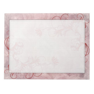 Red Floral Grunge Changeable Colour  Border Notepa Notepad