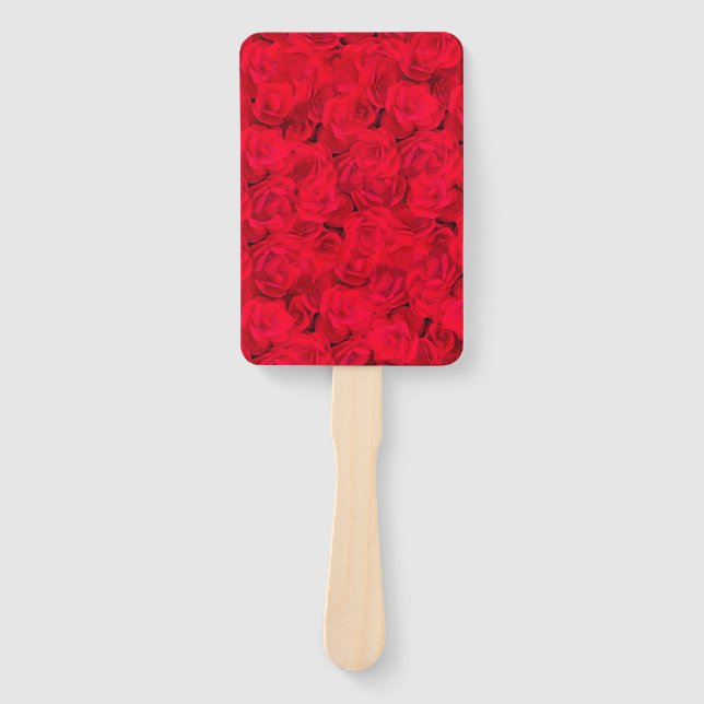 Red Floral Hand Fan (Front)