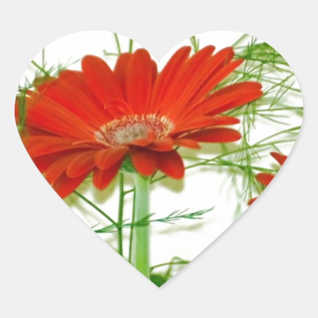 Red Floral Heart Sticker (Front)