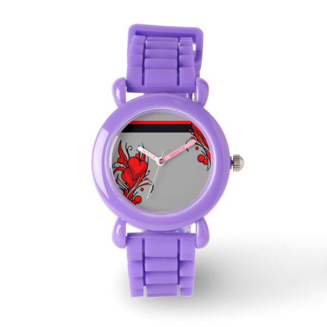 Red Floral Heart Watches (Front)