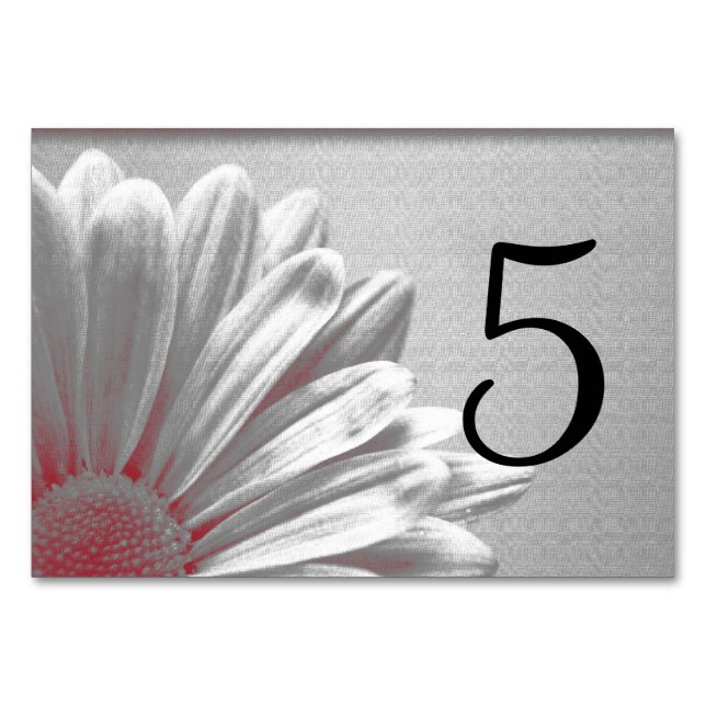 Red Floral Highlights Table Numbers (Front)