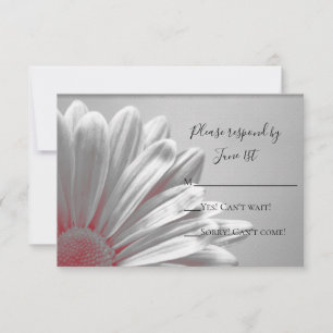 Red Floral Highlights Wedding RSVP Response Card