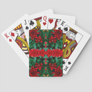 Red Floral Kaleidoscope Playing cards 