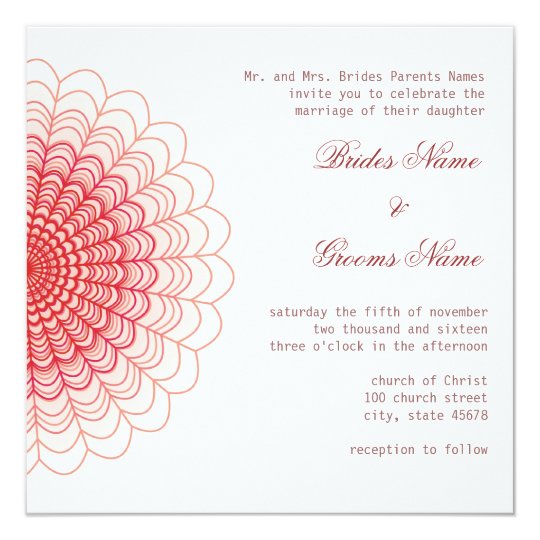 Red Floral Lace on White Card