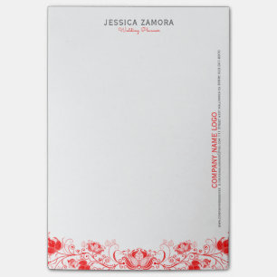 Red Floral Lace Post-it Notes