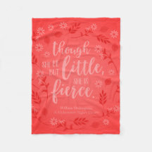 Red Floral Little But Fierce William Shakespeare