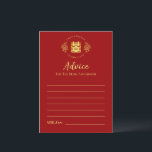Red floral logo Chinese wedding double happiness Advice Card<br><div class="desc">Make this yours! You can customise the design by adding your names and wedding date etc. You are also welcome to reach out to me for any special design which is uniquely for you. Double happiness symbol and red decorations are the must have items for couples wishing to honour their...</div>