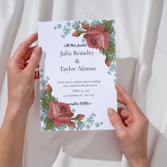 Red Floral Luxury Invitation – Elegant & Timeless (Creator Uploaded)