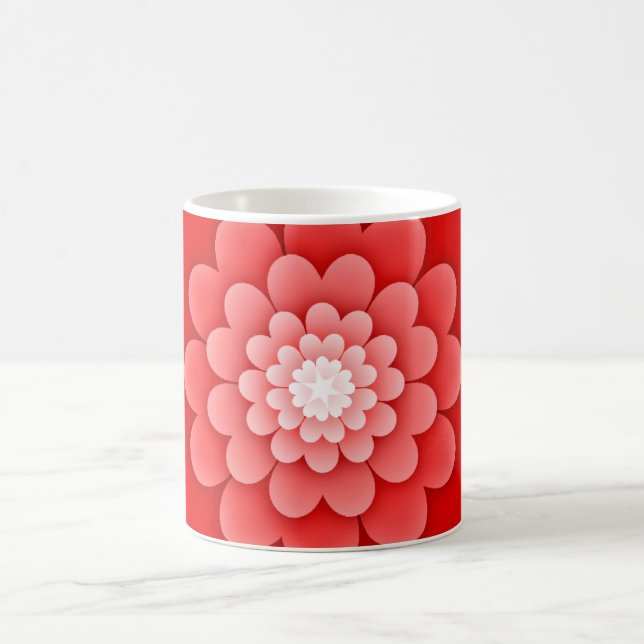 Red Floral Mandala-58566 Coffee Mug (Center)