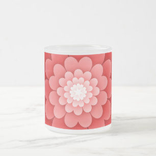 Red Floral Mandala-58566 Frosted Glass Coffee Mug
