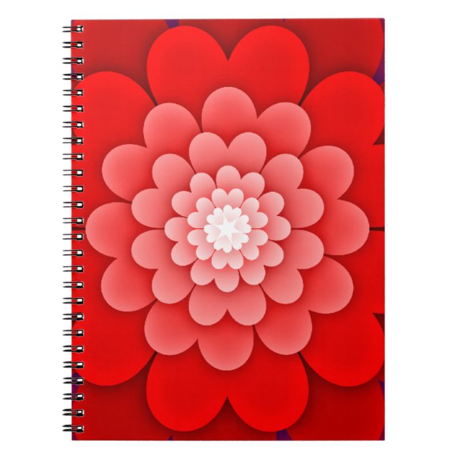 Red Floral Mandala-58566 Notebook (Front)